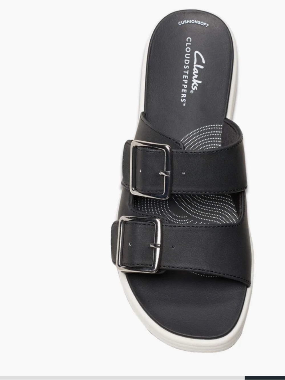 Clark’s Women’s Drift Buckle Black oven Slide -